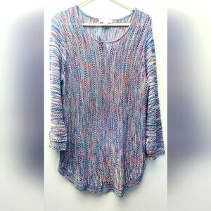 Christopher & Banks open knit long sleeve Sweater sz L Missy NWT